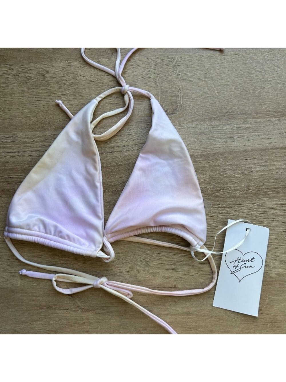 Heart of Sun Malibu Starbust Pink Yellow Bikini Top Women's Size Small S NWT